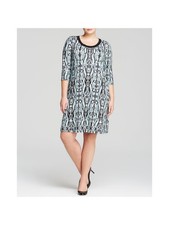 KAREN KANE Womens Teal 3/4 Sleeve Above The Knee Shift Dress Plus 0X