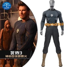 Deadpool & Wolverine Fantastic Four Human Torch Men Cosplay Costume Jumpsuit Set