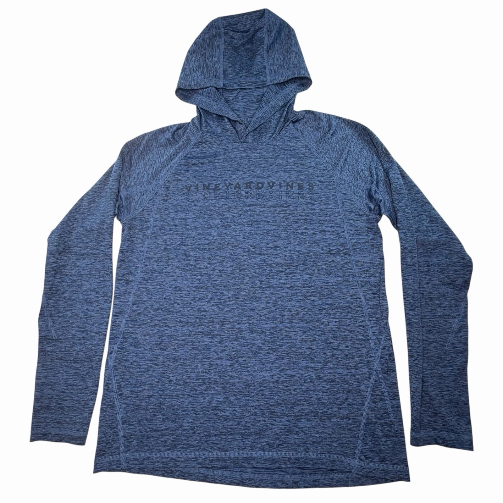 Vineyard Vines Men’s Performance Pullover Hoodie Blue Heathered Size M Stretch