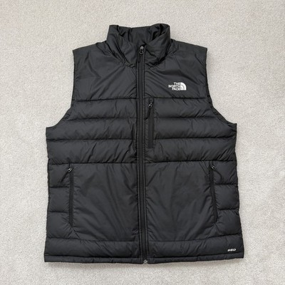The North Face 550 Down Vest Men's L Black Puffer Jacket Full Zip Outdoor