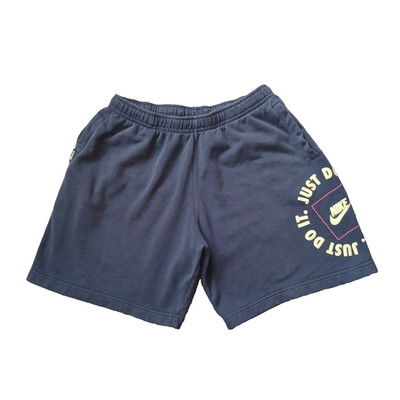 Nike Shorts Mens XXL Blue Graphic Print Drawstring Logo Just Do It Athletic