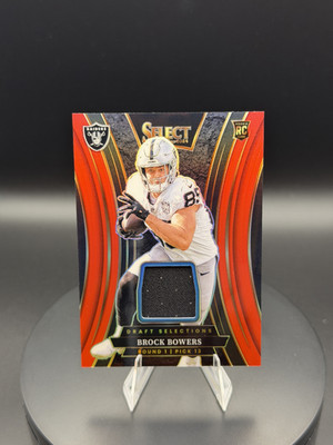 2024 Select Football Draft Selections Materials Brock Bowers RC Red Prizm