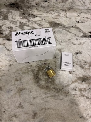 12x Pack Lot MasterLock 4120KA 123 3/4  BrassMini PadLock Keyed Alike 2 Keys New