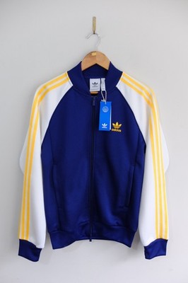 NEU Adidas Originals SS TT Adicolor Trainingsjacke Blau Weiß Gelb S 2023 Neu mit Etikett