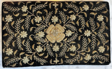 Vintage Black Velvet Zardozi Goldwork Clutch, New Delhi India, Gifts for Her