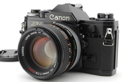 [EXC+5] Canon AE-1 schwarz analoge Kleinbildkamera + FD 50mm f/1.4 S.S.C....