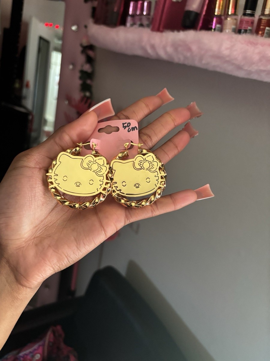 Gold Plated Hello Kitty and Betty Boop hoop earrings | eBay