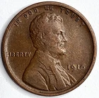 1916 P Lincoln Wheat Cent Good - Very Good (G-VG) Copper Average Circulated 1c