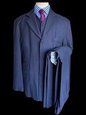 Vintage William Hunt 3PC Navy Suit 42L / W34L 1970’s Style