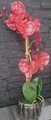 ABELLA Flora künstliche Orchidee Glitter-Blüten Keramik-Topf Höhe 49cm