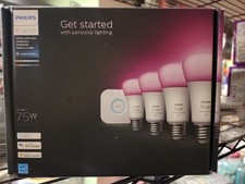Philips Hue Smart Light Starter Kit - Includes 1 Bridge 4 75W A19, E26