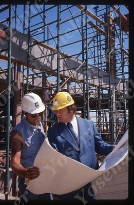 SL19 Original slide 1970 s  Omaha  Hi Rise Construction Crew workers 996a