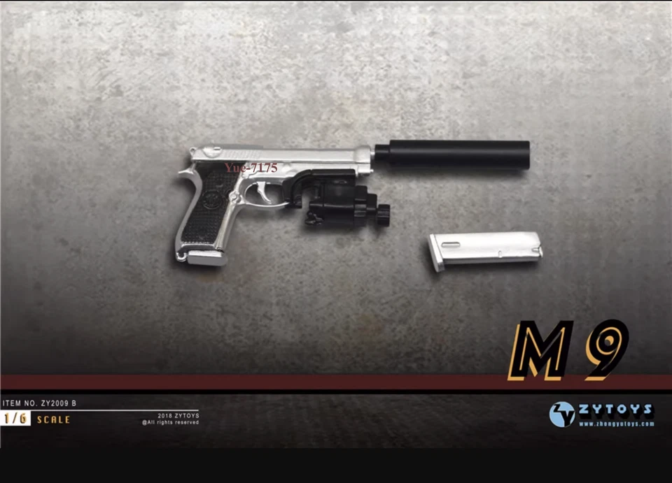 Modelo de rifle pistola miniatura ZYTOYS 1/6 ZY2009B M9 para figura de acción de 12"" Foto 3 de 3