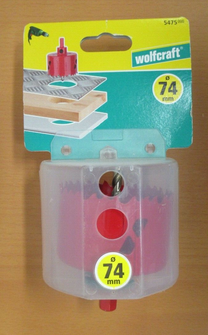 Trépan multi-matériaux BIM Wolfcraft 5475000 Ø74 mm pour boîtiers d'encastrement