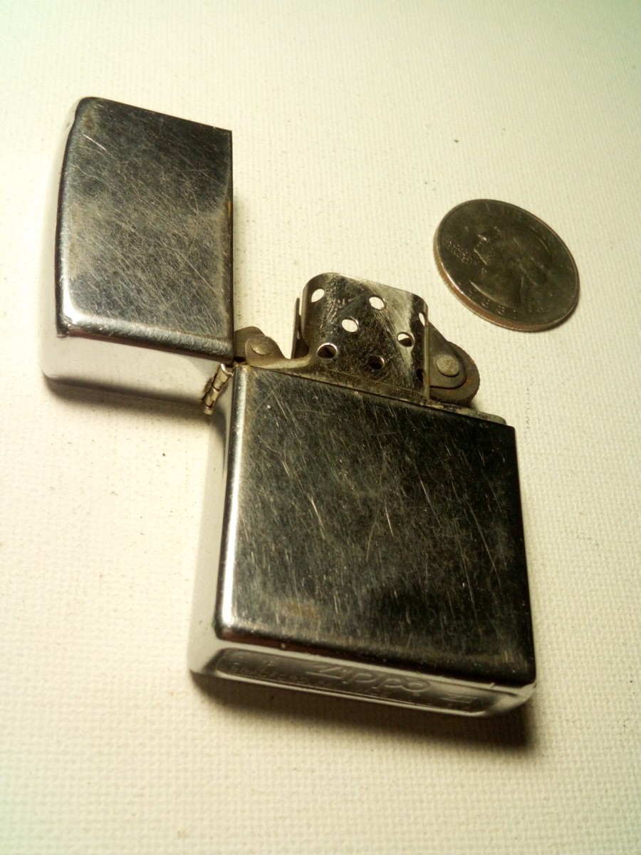 Vintage ZIPPO XII Brushed Chrome Lighter sparks nicely Light