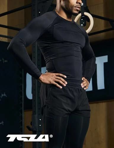  Men's UPF 50+ Long Sleeve Small Core 3pack Shirts Black/ Navy/ Hunter Green - Image 3 of 4