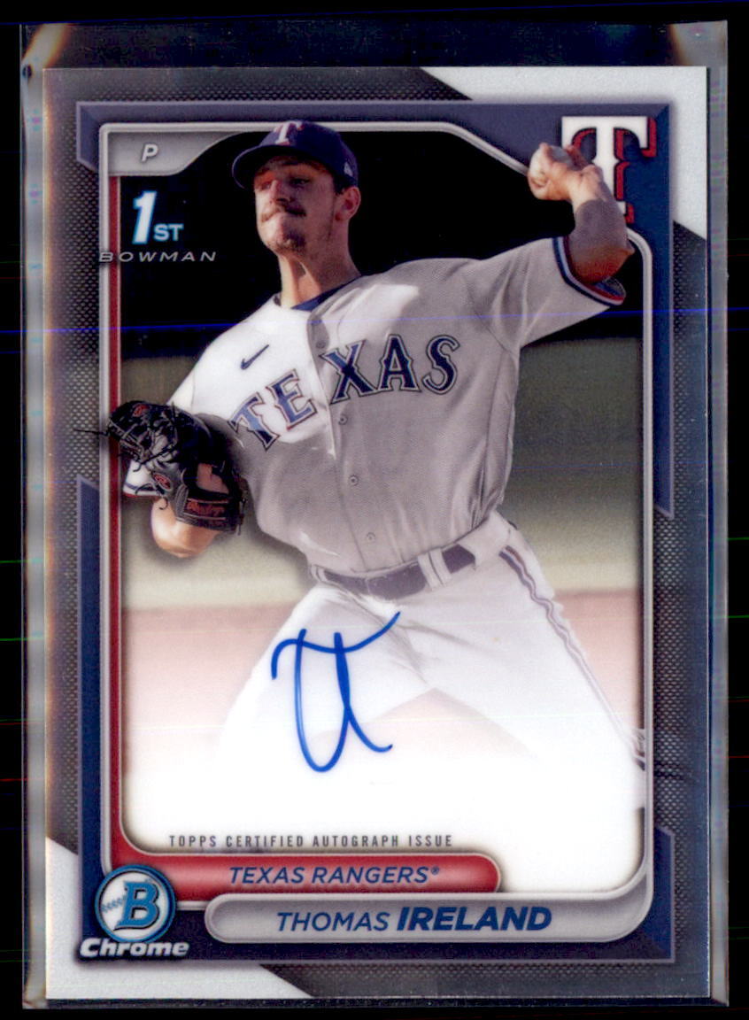 2024 Bowman Chrome 1st Thomas Ireland Texas Rangers Prospect Auto CPA-TI