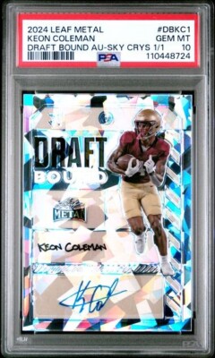 2024 Leaf Metal - Keon Coleman - Draft Bound Crystal 1/1 ONE OF ONE ...