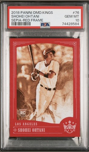 2018 Diamond Kings #76 Shohei Ohtani RC Sepia Red Frame PSA 10 Very Low Pop!!!
