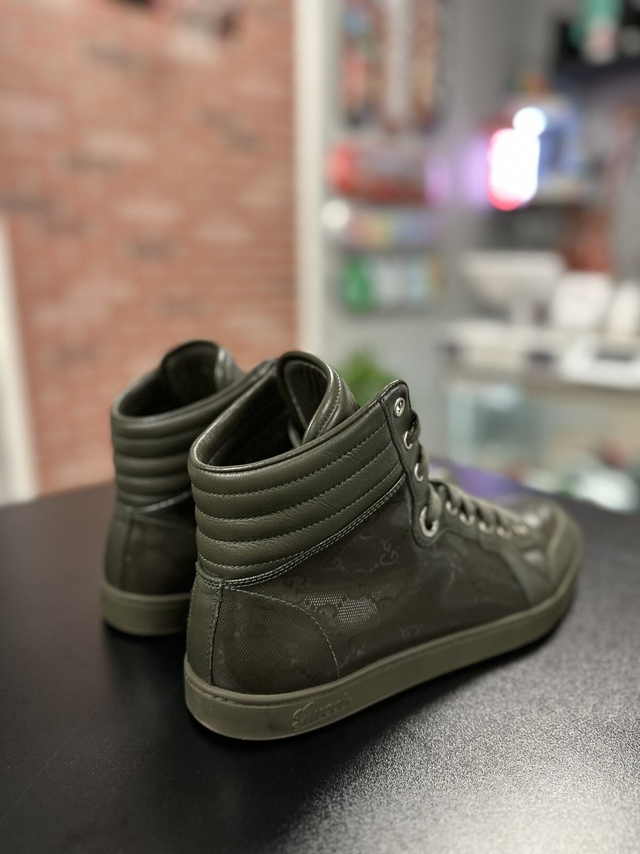 Army green leather Gucci hi Taman, Sneakers size 8 1/2 men’s. Size 9.5US/9G - Gucci GG Monogram Men main image 2