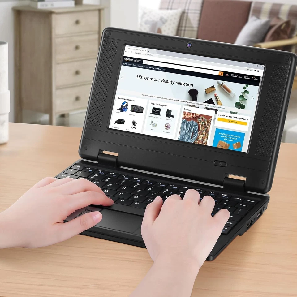 Portable Laptop Computer 7'' IPS Quad Core Android 12.0 Netbook Wi-Fi For Kid - Image 4 of 4