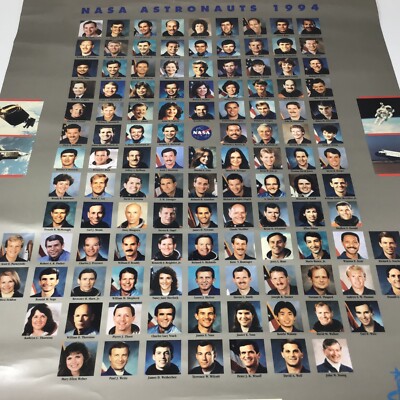 vintage NASA Astronauts Poster  Manned Flight Awareness 1994