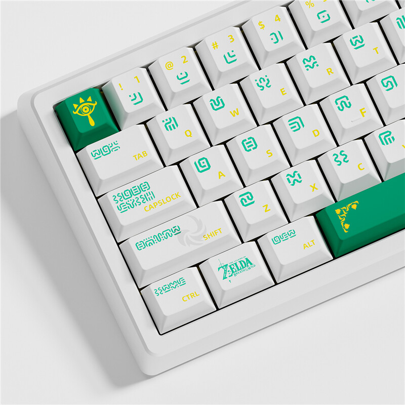 The Legend of Zelda Sheikah Language 125 Keycaps Green for Cherry