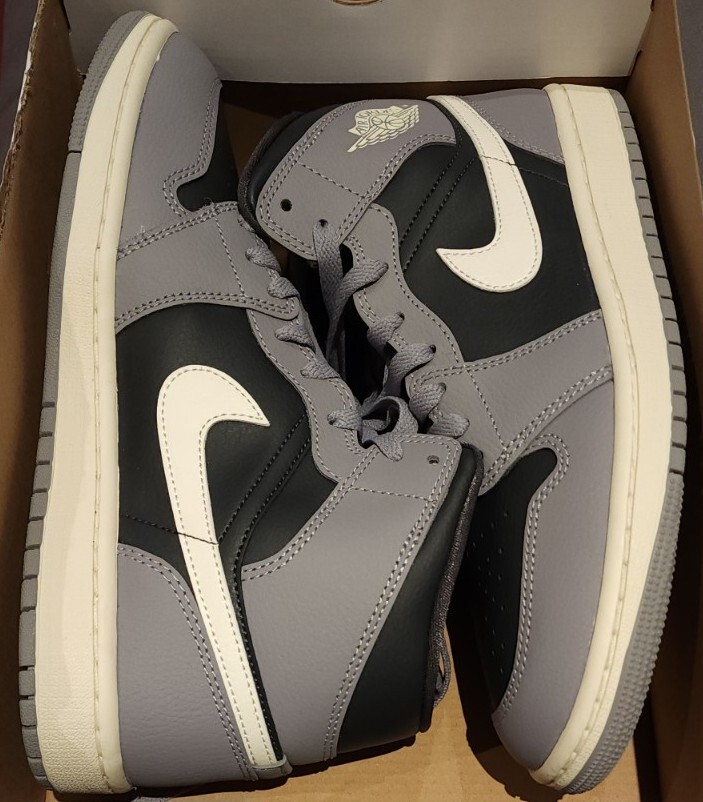 Nike Air Jordan 1 Mid Cement Grey Sail BQ6472-022 Women's 10