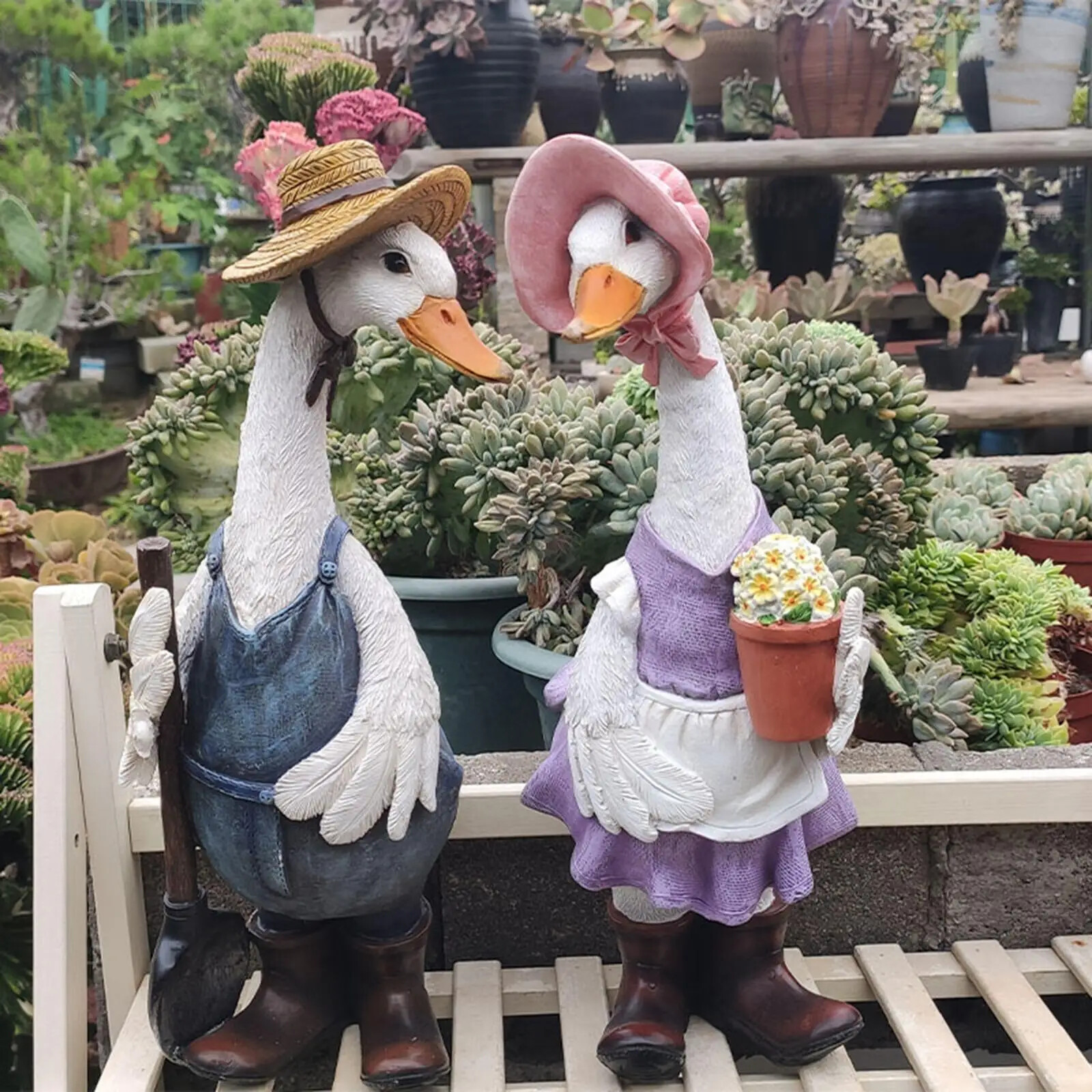 Resin Duck Animals Statues Garden Ornaments for Sculpture Decor Pond Duck Houses
