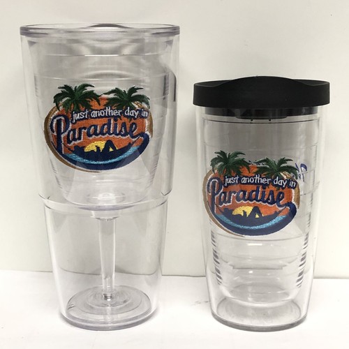 Tervis Tumbler 16oz Wine Glass Patch Palm Trees Paradise Key West