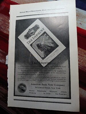 1909 Print Ad AMERICAN BANK NOTE COMPANY The Imprint Magazine 