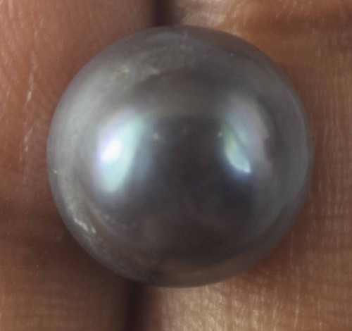 6 Ct/10 mm Natural Tahitian Grayish Black South Sea Pearl Round Gemstone C3556 - Picture 4 of 9