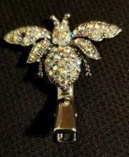 Vintage Butterfly Hair Clip with Multi Color Gemstones