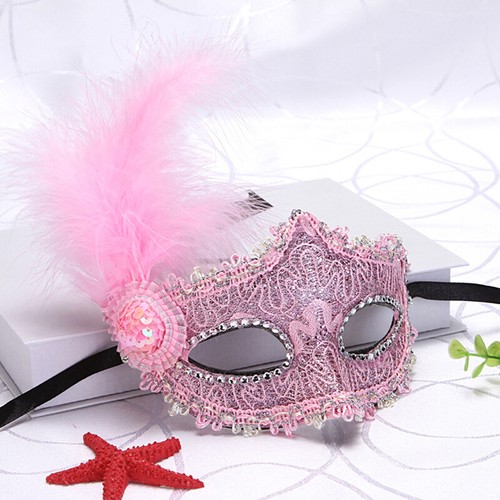 Feather Lace Masquerade Eye Mask Venetian Party Ball Carnival Party Fancy Dress - Picture 60 of 76
