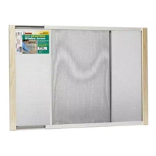 Adjustable Clear Wood Frame Window Screen - 21-37 in. W x 18 in. H NEW
