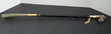 VTG POODLE DOG SHOE HORN BAMBOO WOOD HANDLE w