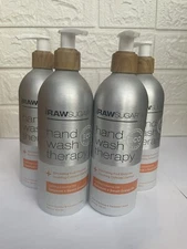 4 Pack of Raw Sugar Therapy Geranium & Sweet Orange Oil 12 Oz Hand Wash Soap