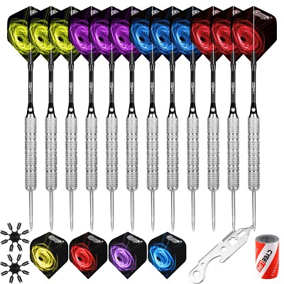 CyeeLife 20g/24g/30g Dartpfeile Steel Dart  12 Stück,Dartpfeile mit Metallspitze