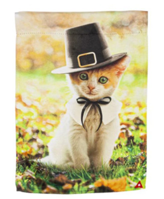 Evergreen Pilgrim Cat Garden Suede Flag 12.5 x 18 inch