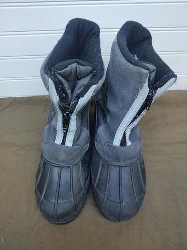 Weatherproof Youth Black Gray Winter Insulated Boots Size 4 - Picture 2 of 8