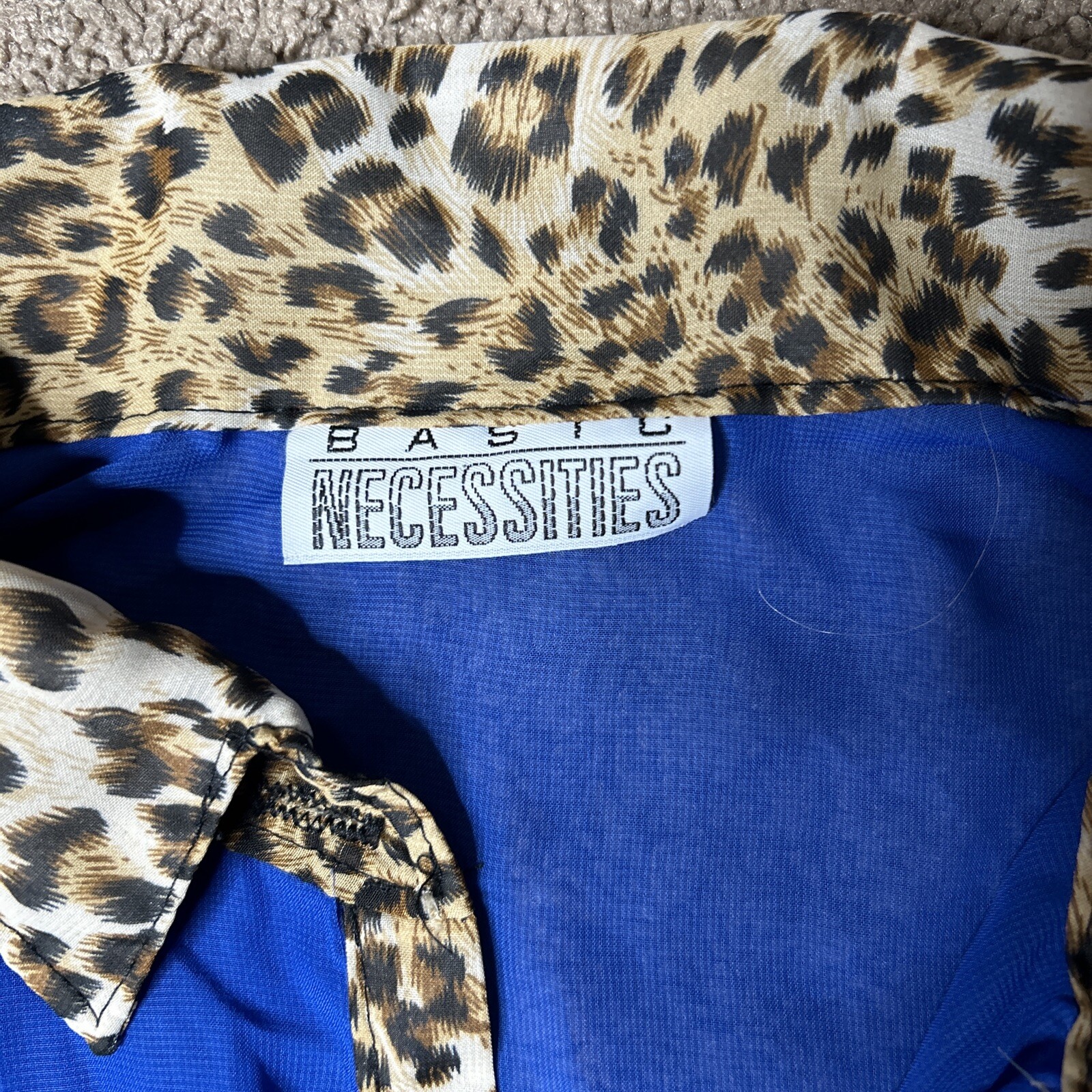 Women’s 1X Basic Necessities Blue Sheer Leopard P… - image 2
