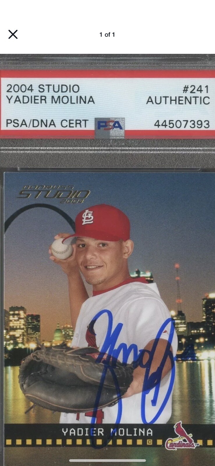 Yadier Molina Autographed Signed St. Louis Cardinals 20042019 AUTO PSA/DNA And Icon Dimonds 