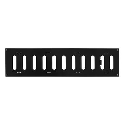 Lüftungsgitter aus schwarzem Metall / 400 mm x 100 mm / mit Rolladen-Flachlamellenkanal