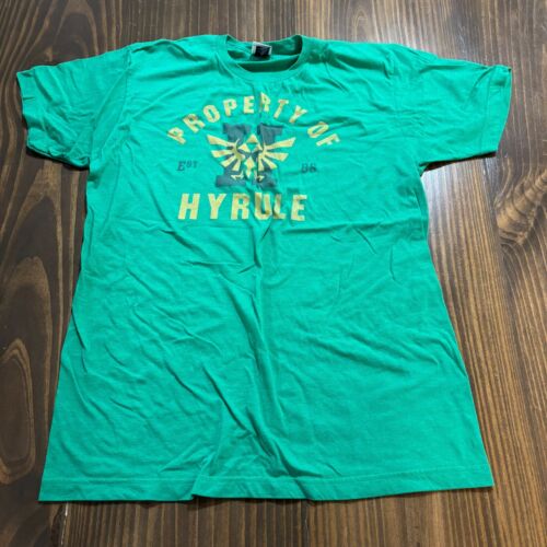 ๐ฎ Unisex Nintendo Zelda "Property of Hyrule" T-Shirt Green Large โ๏ธ Retro Fun