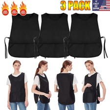 1/2/3x Unisex Workwear Cobbler Bib Apron Adjustable 2 Ties  Deep Front Pockets
