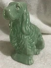 Vintage Cocker Spaniel Green Planter Shawnee Pottery 6.5”