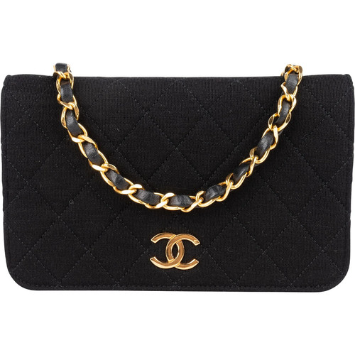 Chanel Quilted Cotton 24K Gold Single Flap Shoulder Bag Coco CC Bag