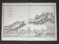 Plan du Havre Offak (Plan Of Offak Harbor) 1823 Antique Topographical Map