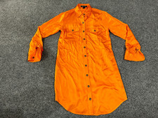 Lauren Ralph Lauren shirt dress womens 2 orange button front long sleeve classic