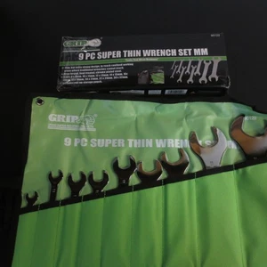 GRIP 9 pc Super mince en bout ouvert jeu de clé Métrique - 1/8" Épaisseur
